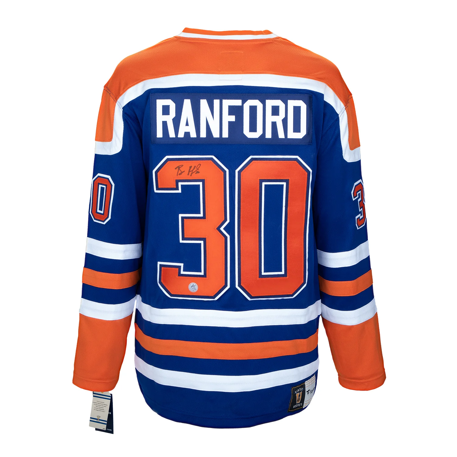 Bill Ranford Autographed Edmonton Oilers Throwback Breakaway Jersey