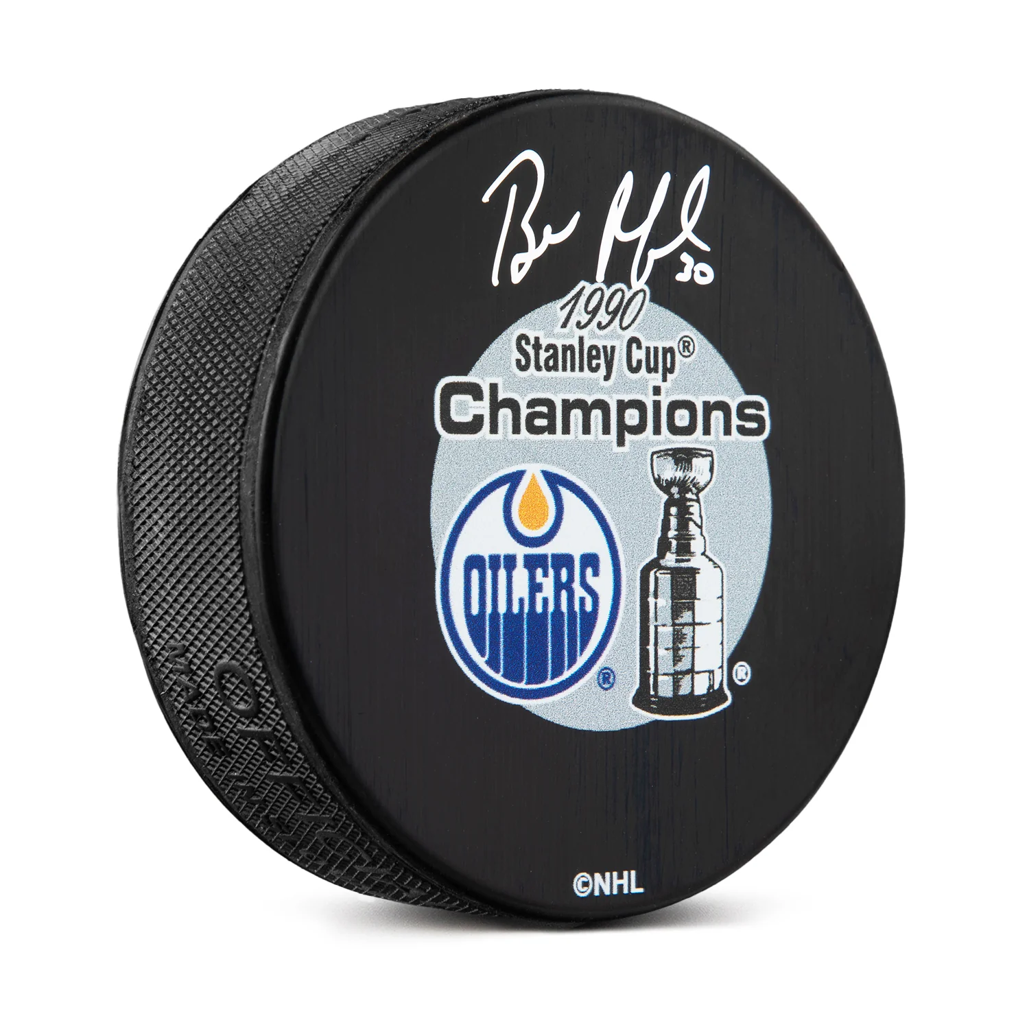 Bill Ranford Autographed Edmonton Oilers 1990 Stanley Cup Puck