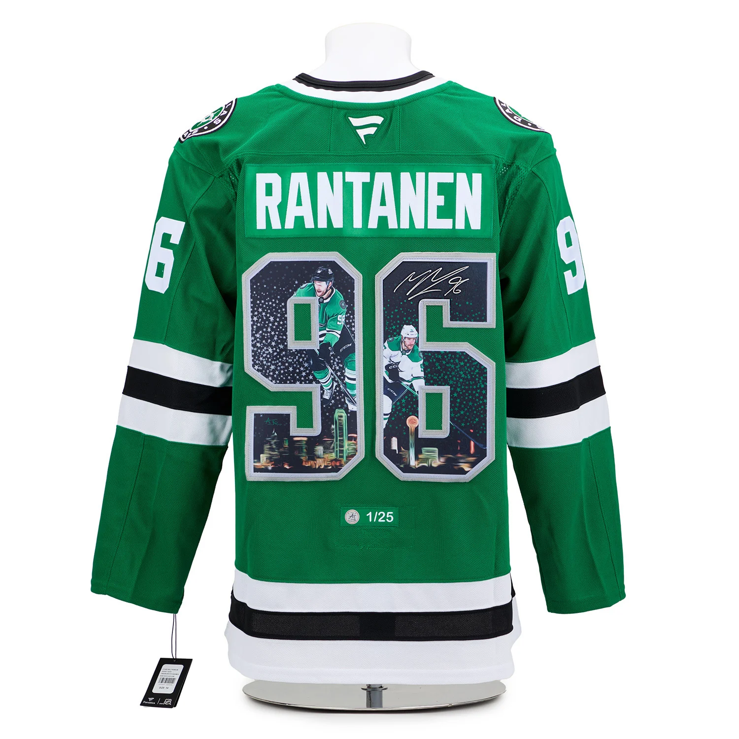 Mikko Rantanen Signed Dallas Stars Night Skyline Art Jersey #1/25