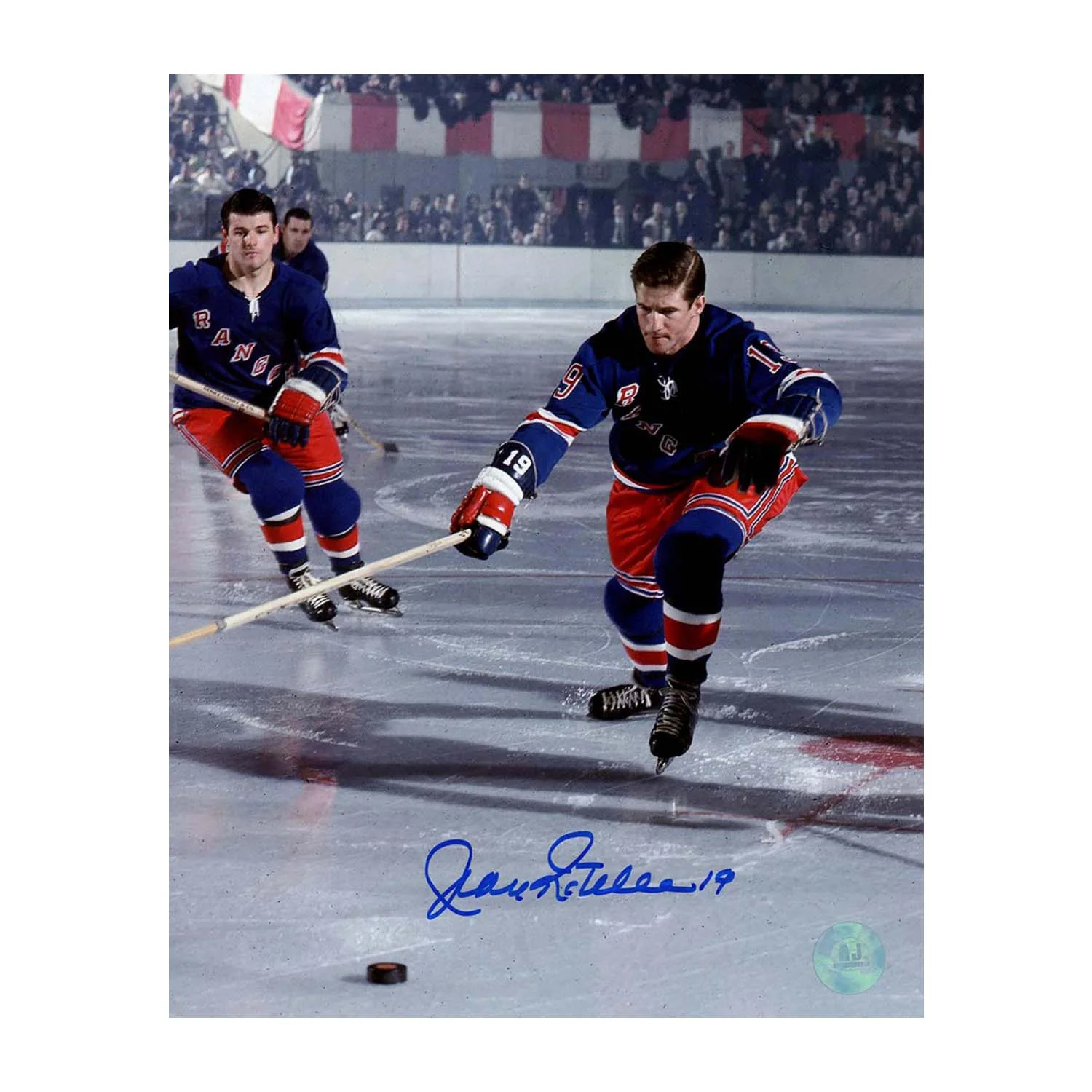 Jean Ratelle Autographed New York Rangers Original Six Hockey 8x10 Photo