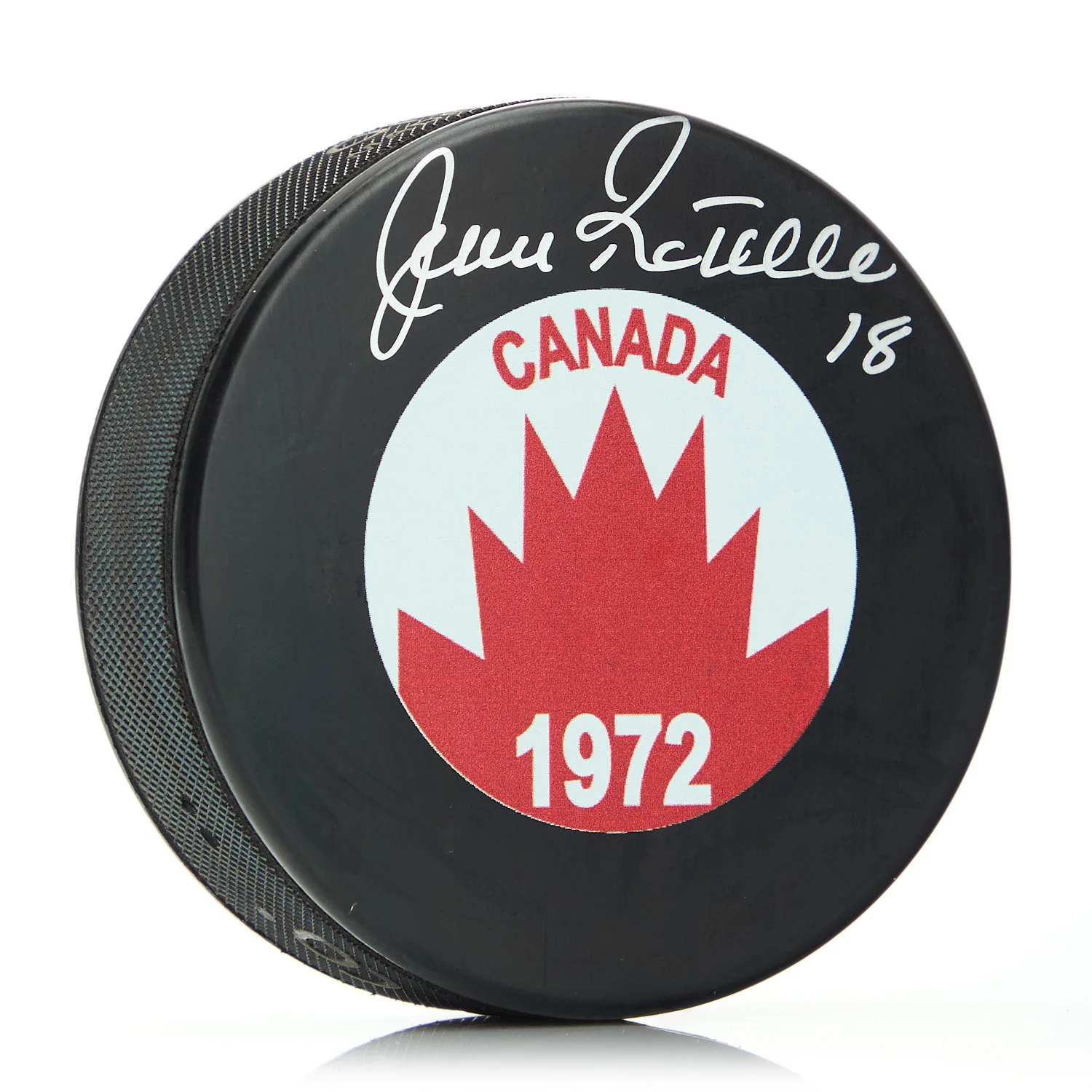 Jean Ratelle Team Canada Autographed 1972 Summit Series Hockey Puck