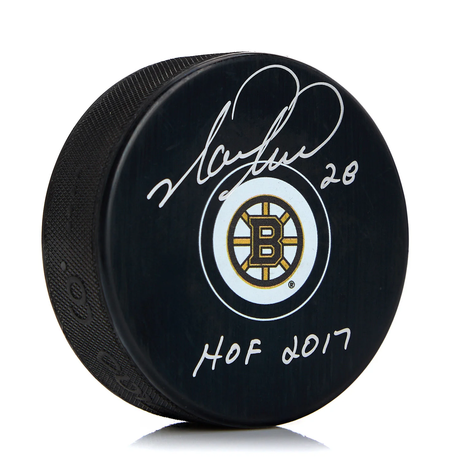Mark Recchi Signed Boston Bruins Hockey Puck with HOF Note