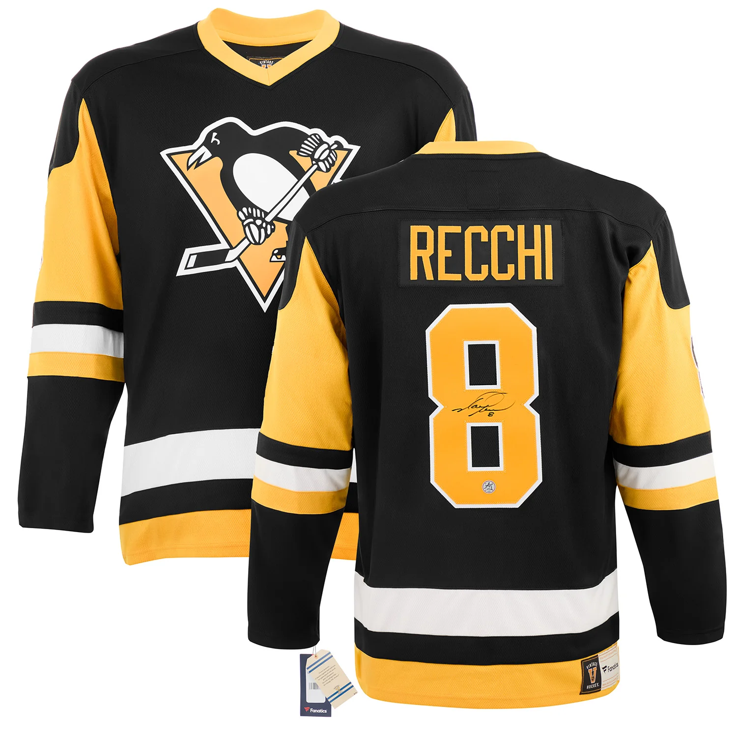 Mark Recchi Signed Pittsburgh Penguins Throwback Breakaway Jersey - Image 2