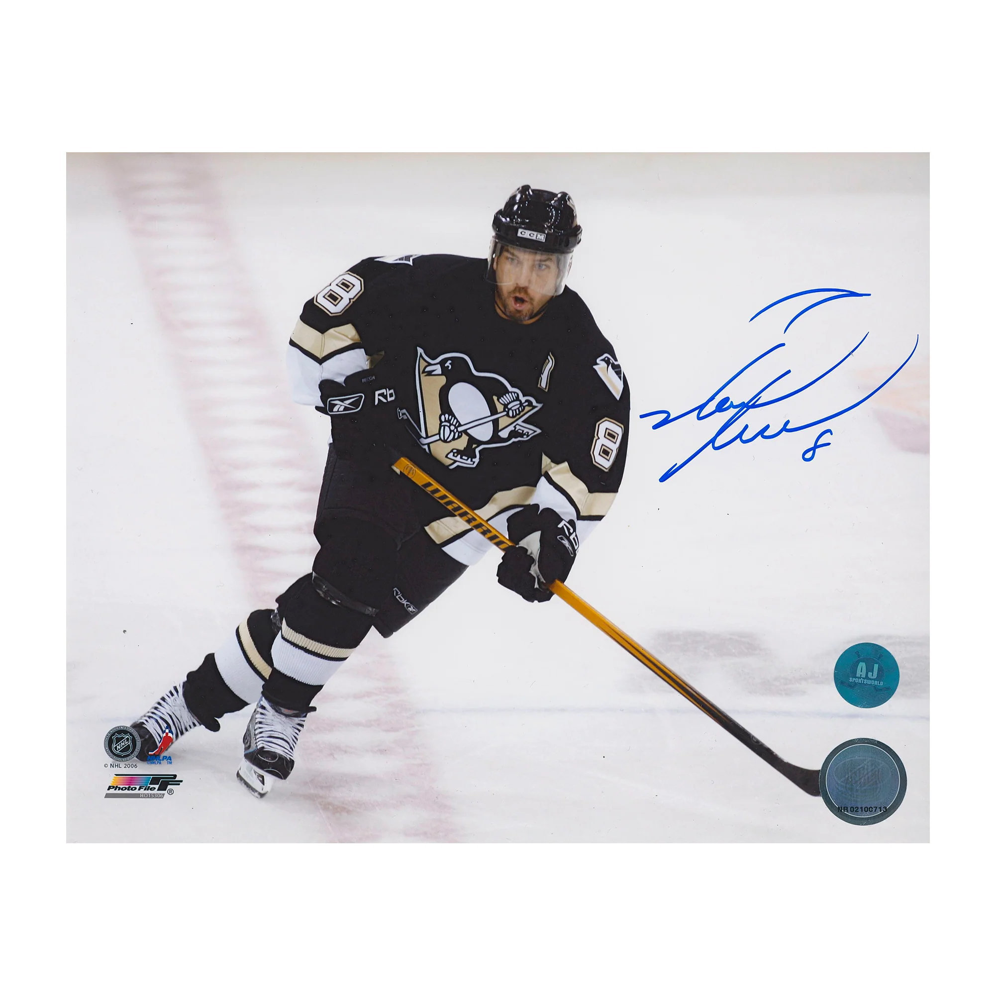 Mark Recchi Autographed Pittsburgh Penguins Game Action 8x10 Photo