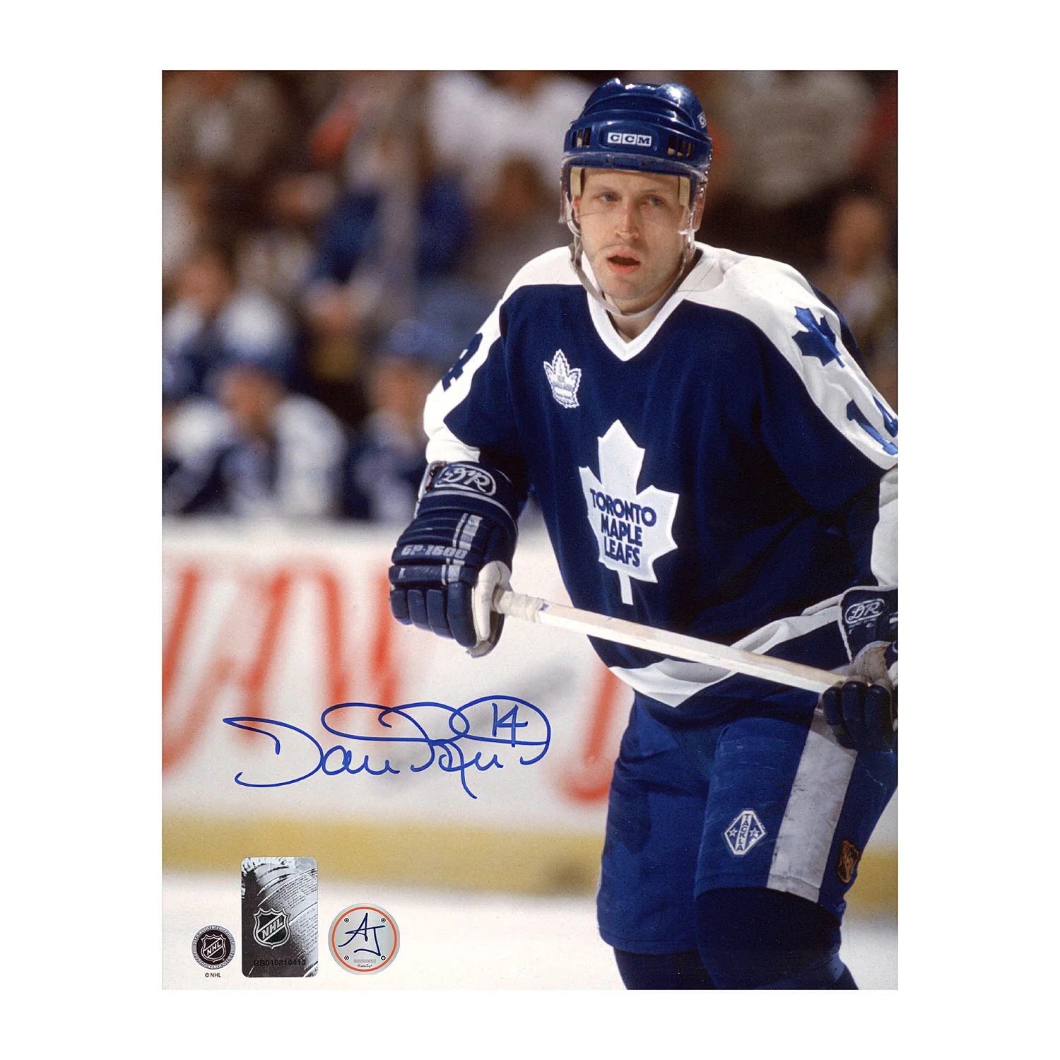 Dave Reid Autographed Toronto Maple Leafs Game Action 8x10 Photo