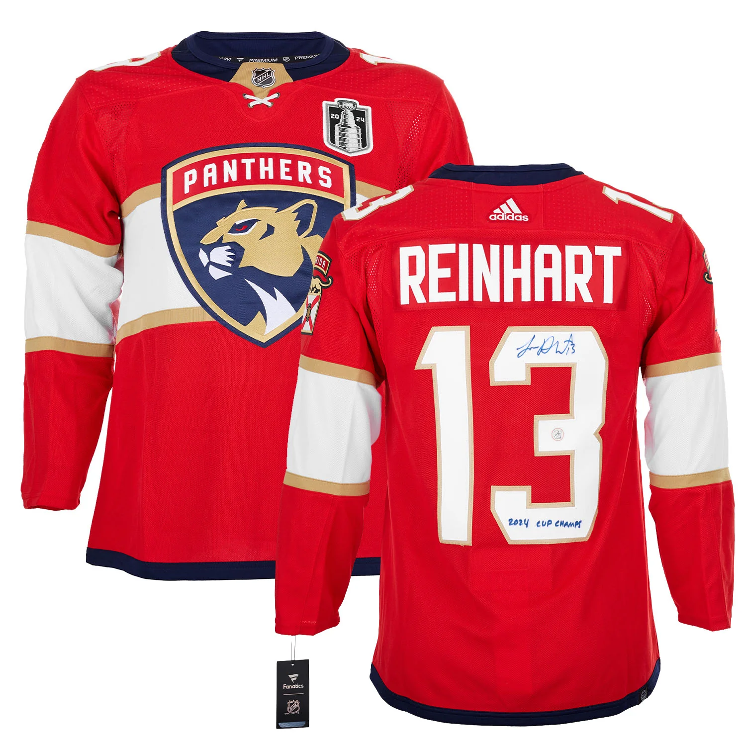 Sam Reinhart Florida Panthers Signed & Inscribed 2024 Stanley Cup adidas Jersey - Image 3