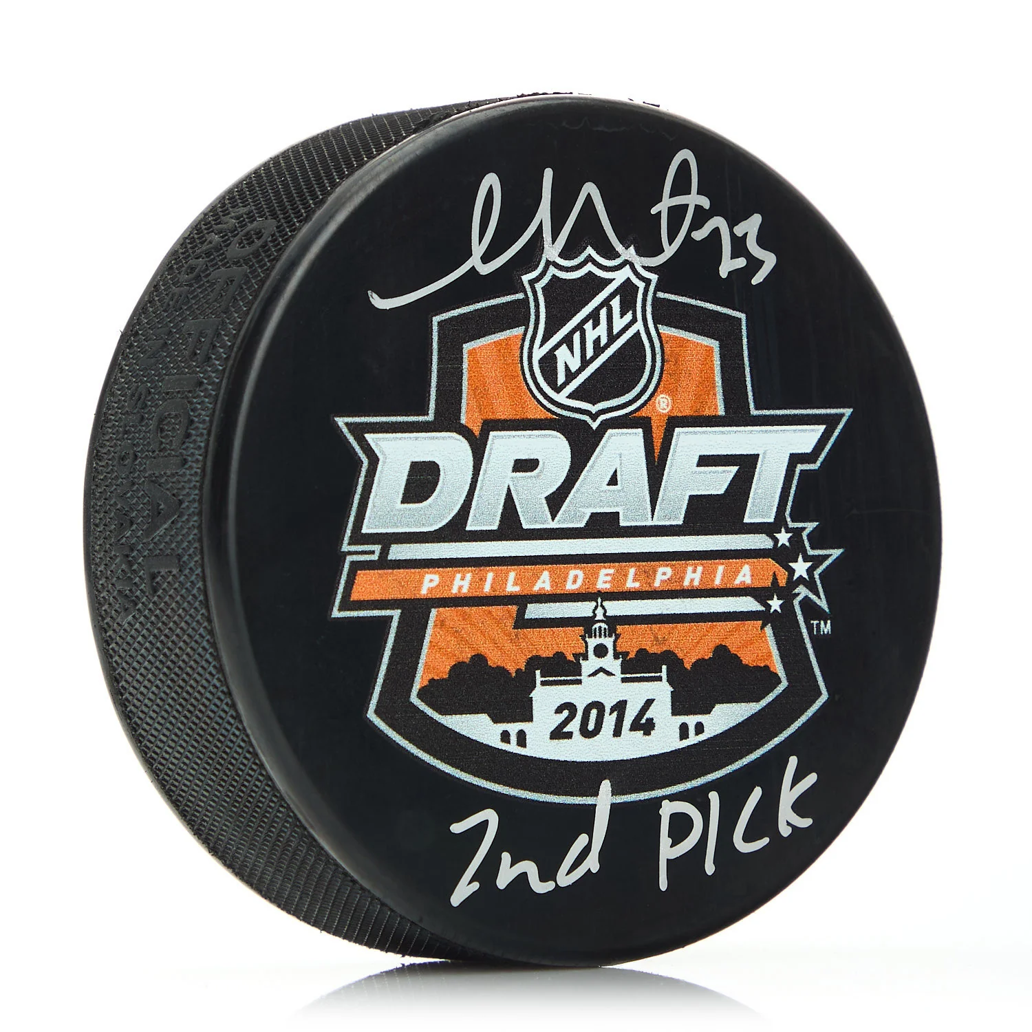 Sam Reinhart Signed 2014 NHL Entry Draft Puck with 2nd Pick Note
