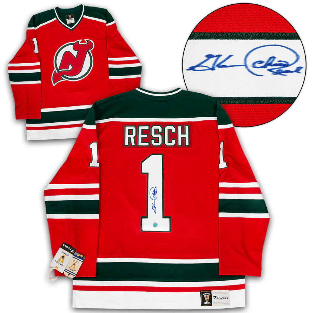Chico Resch Signed New Jersey Devils Throwback Breakaway Jersey