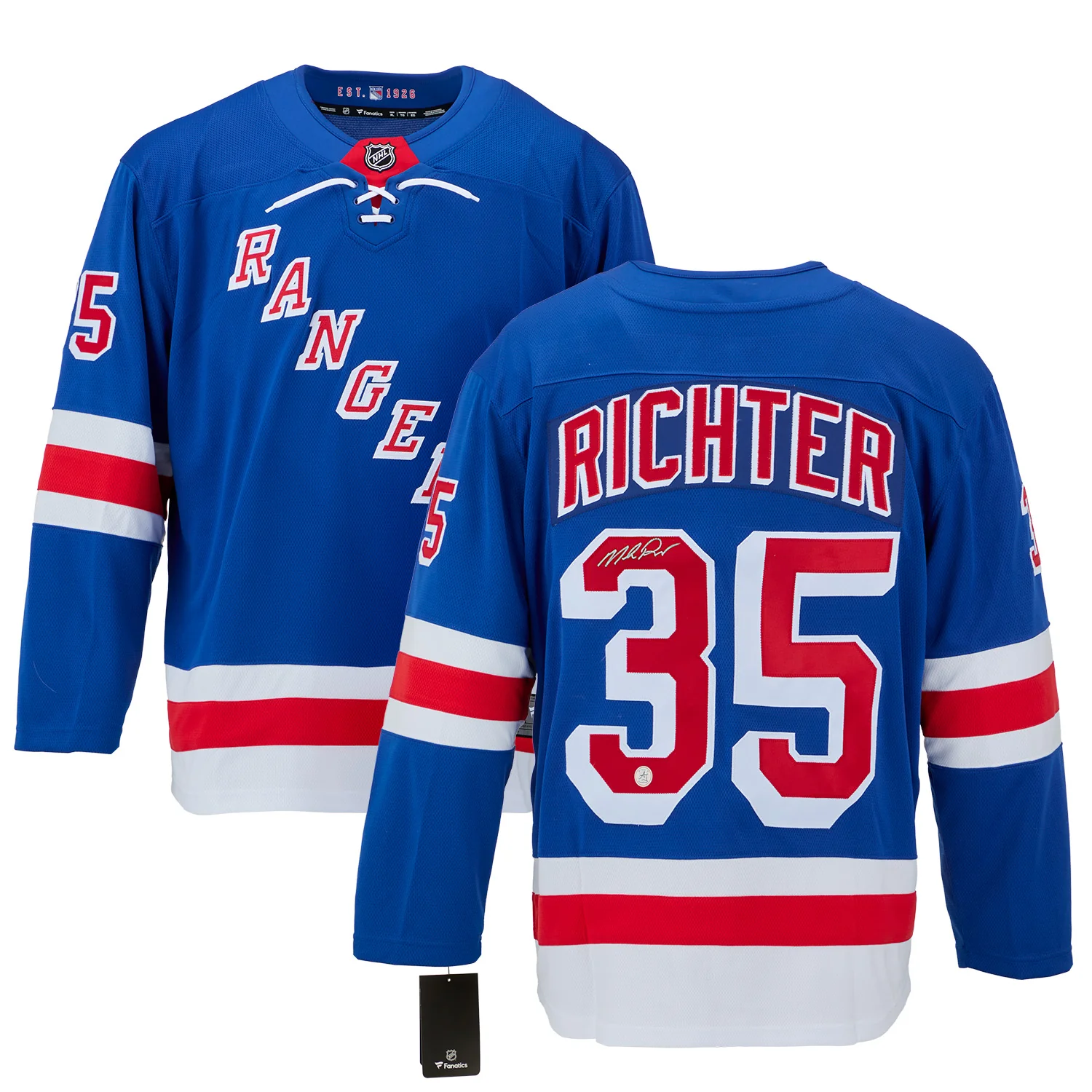 Mike Richter Autographed New York Rangers Fanatics Breakaway Jersey - Image 3