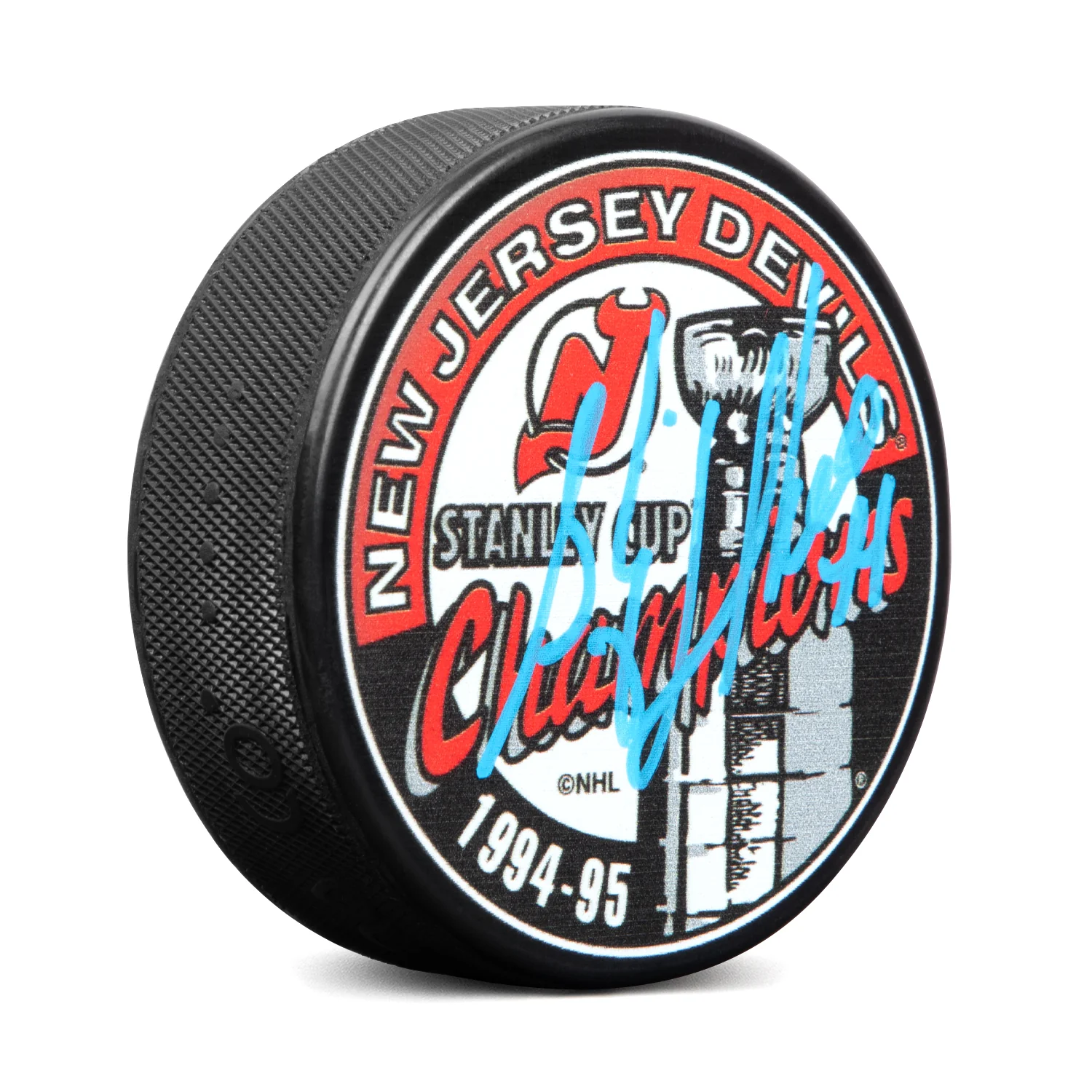 Stephane Richer Signed New Jersey Devils 1995 Stanley Cup Champions Puck