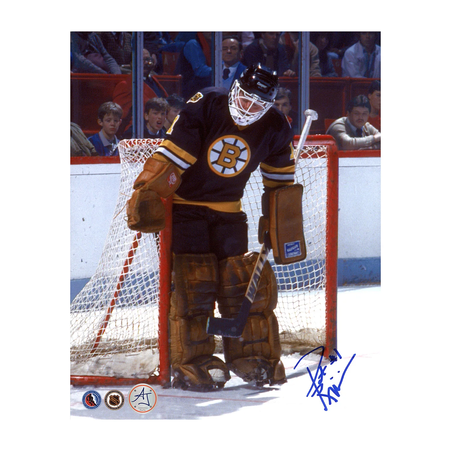 Pat Riggin Boston Bruins Autographed Goalie 8x10 Photo