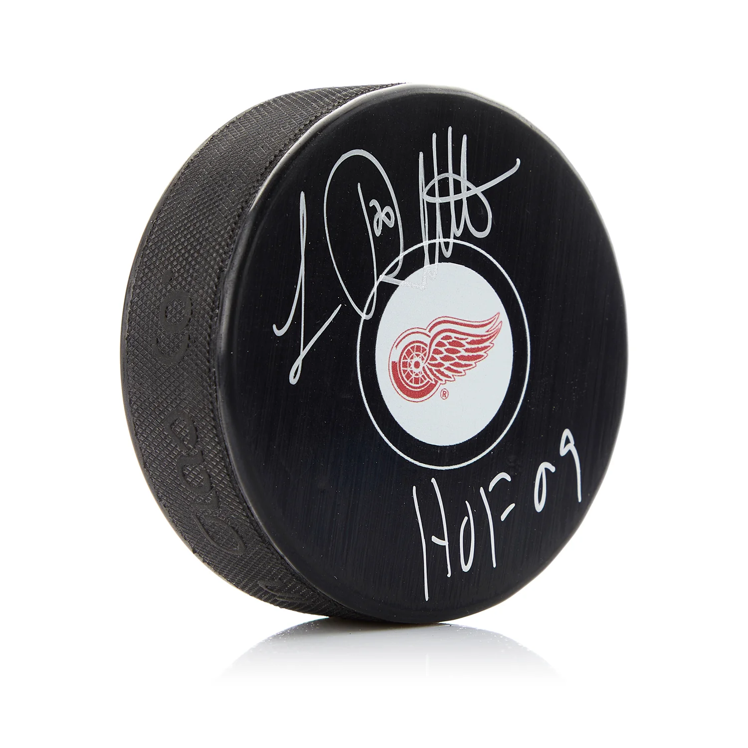 Luc Robitaille Signed Detroit Red Wings Hockey Puck with HOF Note