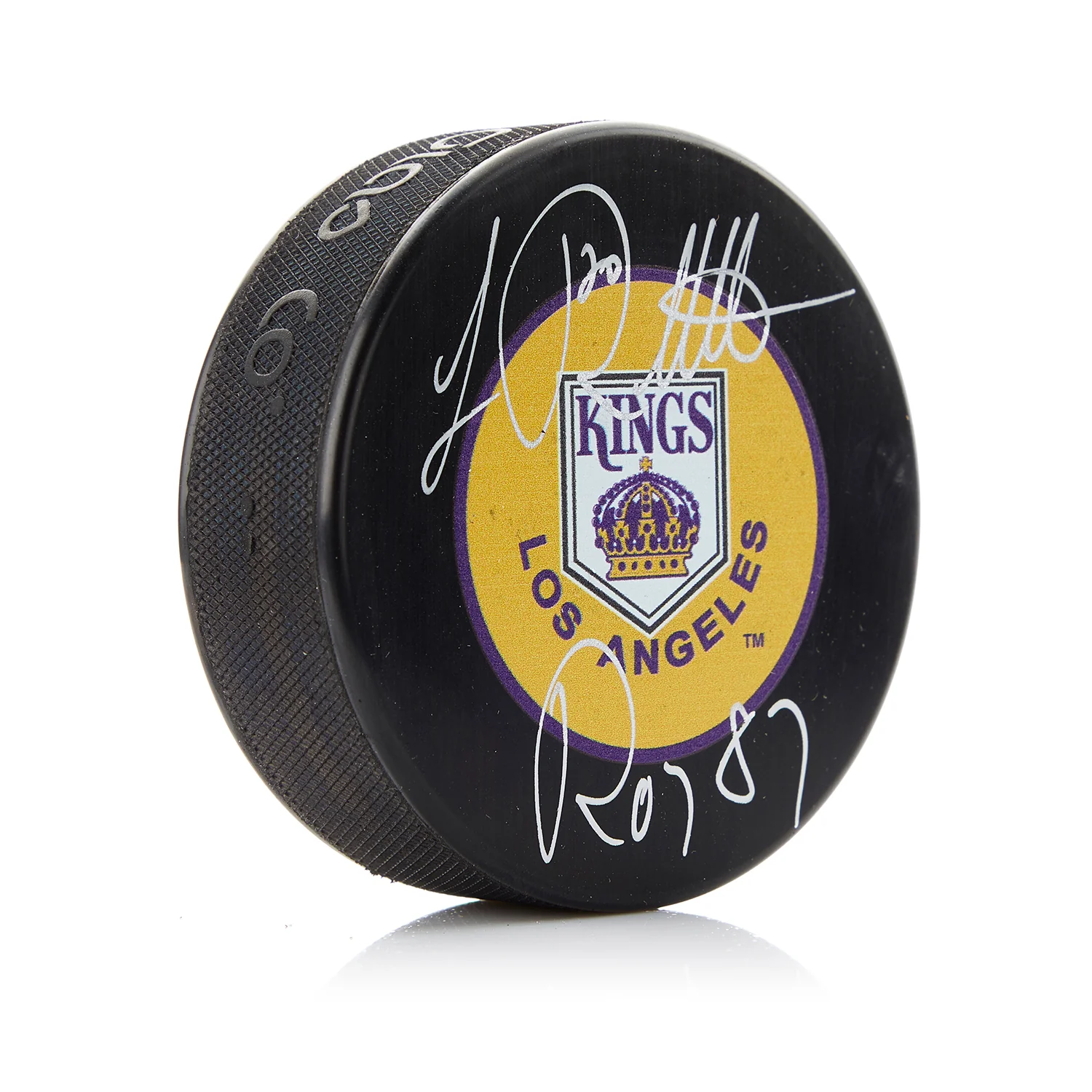 Luc Robitaille Signed Los Angeles Kings Rookie Logo Puck with ROY Note