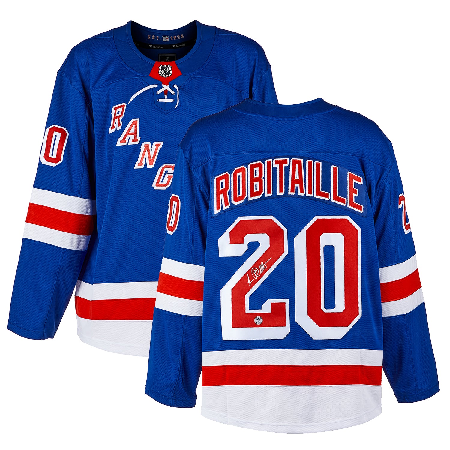 Luc Robitaille Autographed New York Rangers Fanatics Breakaway Jersey - Image 3