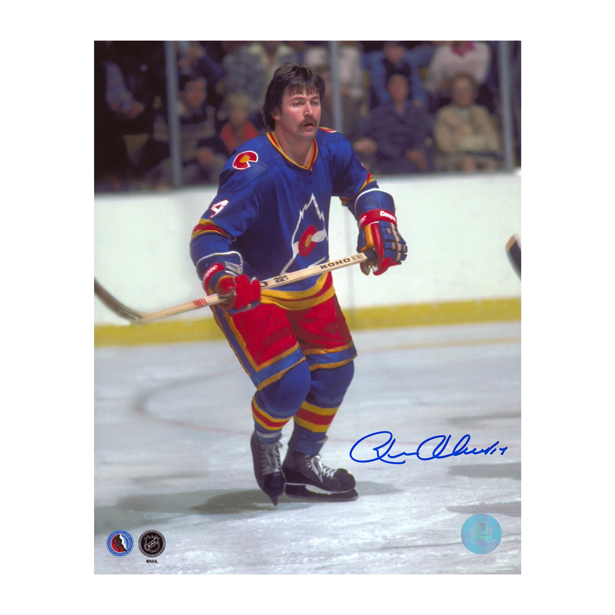 Rene Robert Autographed Colorado Rockies Hockey 8x10 Photo
