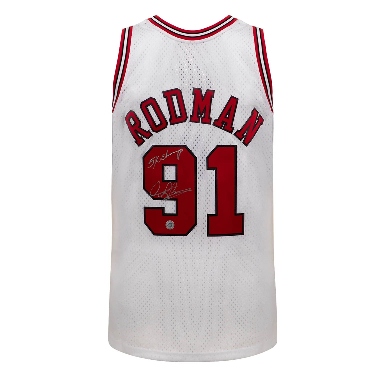 Dennis Rodman Signed Chicago Bulls Mitchell & Ness Jersey with Note