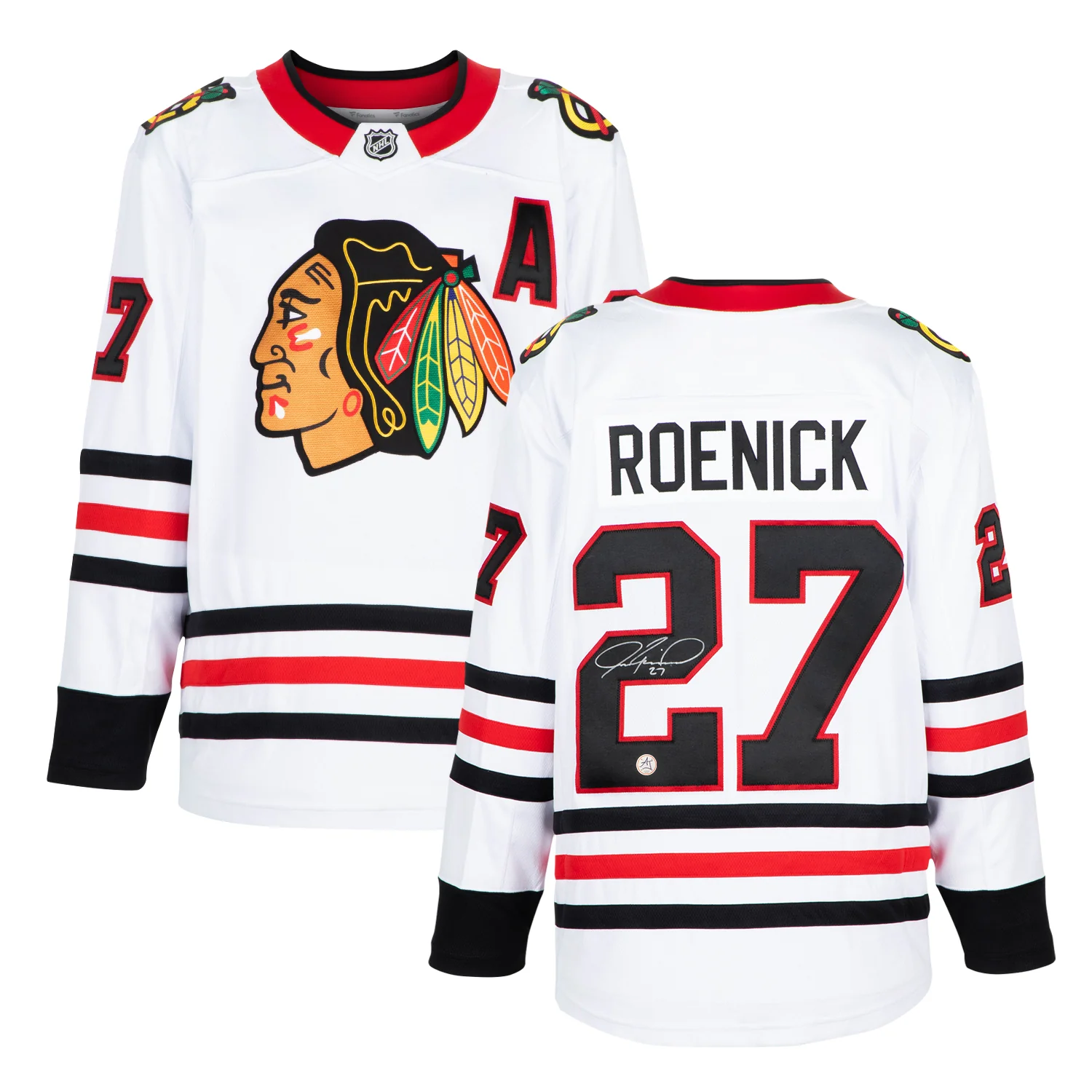 Jeremy Roenick Signed Chicago Blackhawks White Fanatics Breakaway Jersey - Image 3