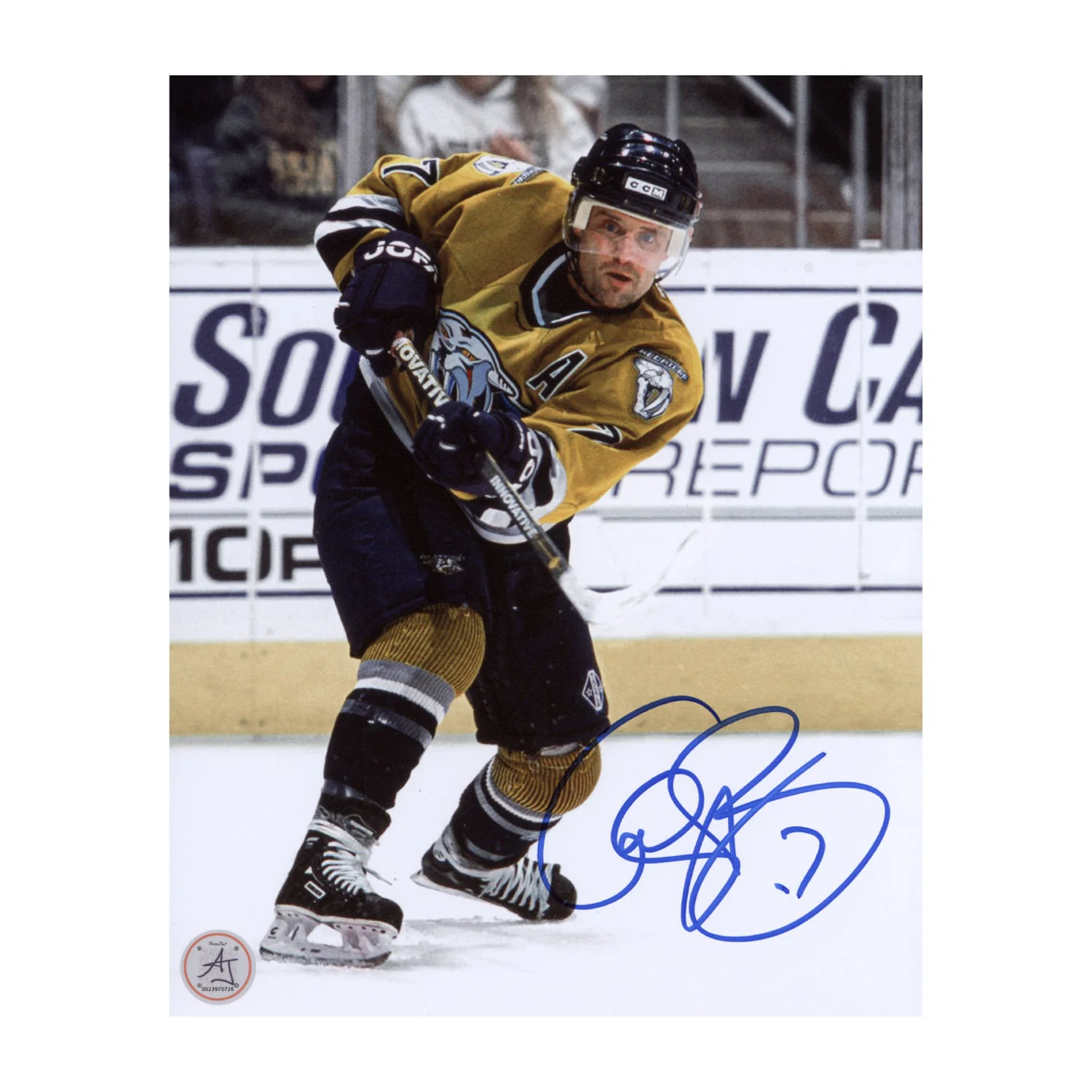Cliff Ronning Signed Nashville Predators Shooting 8x10 Photo