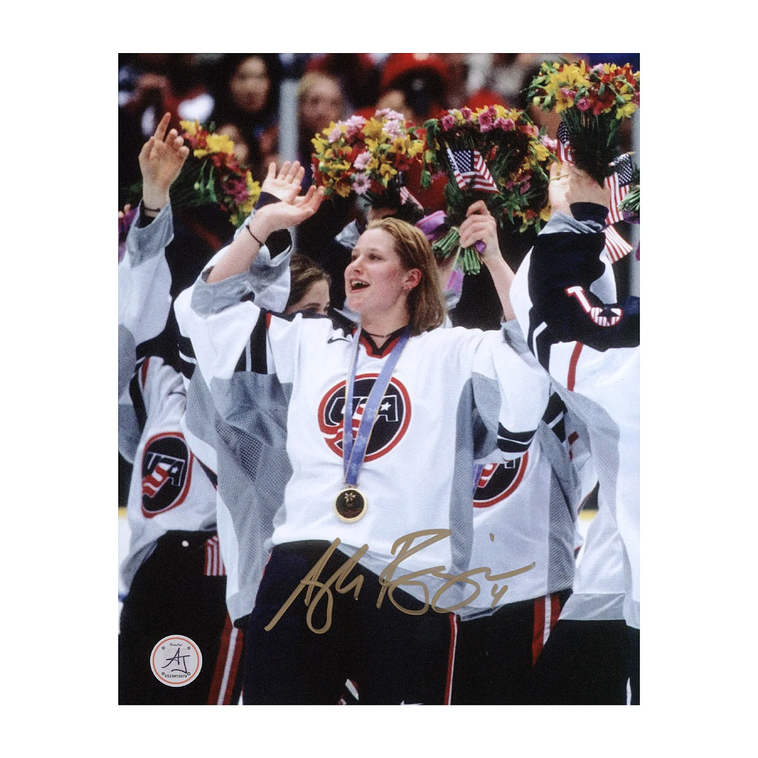 Angela Ruggiero Autographed Team USA Olympic Gold 8x10 Photo