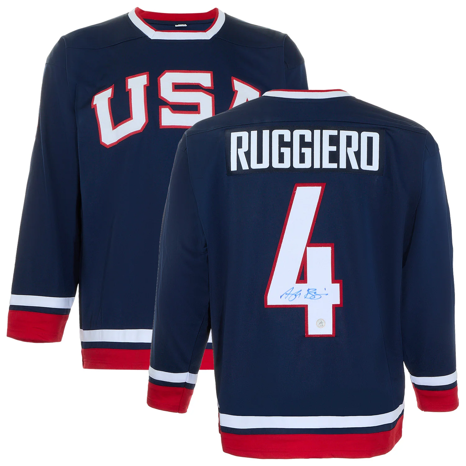 Angela Ruggiero Autographed Team USA Custom Hockey Nation Jersey - Image 3