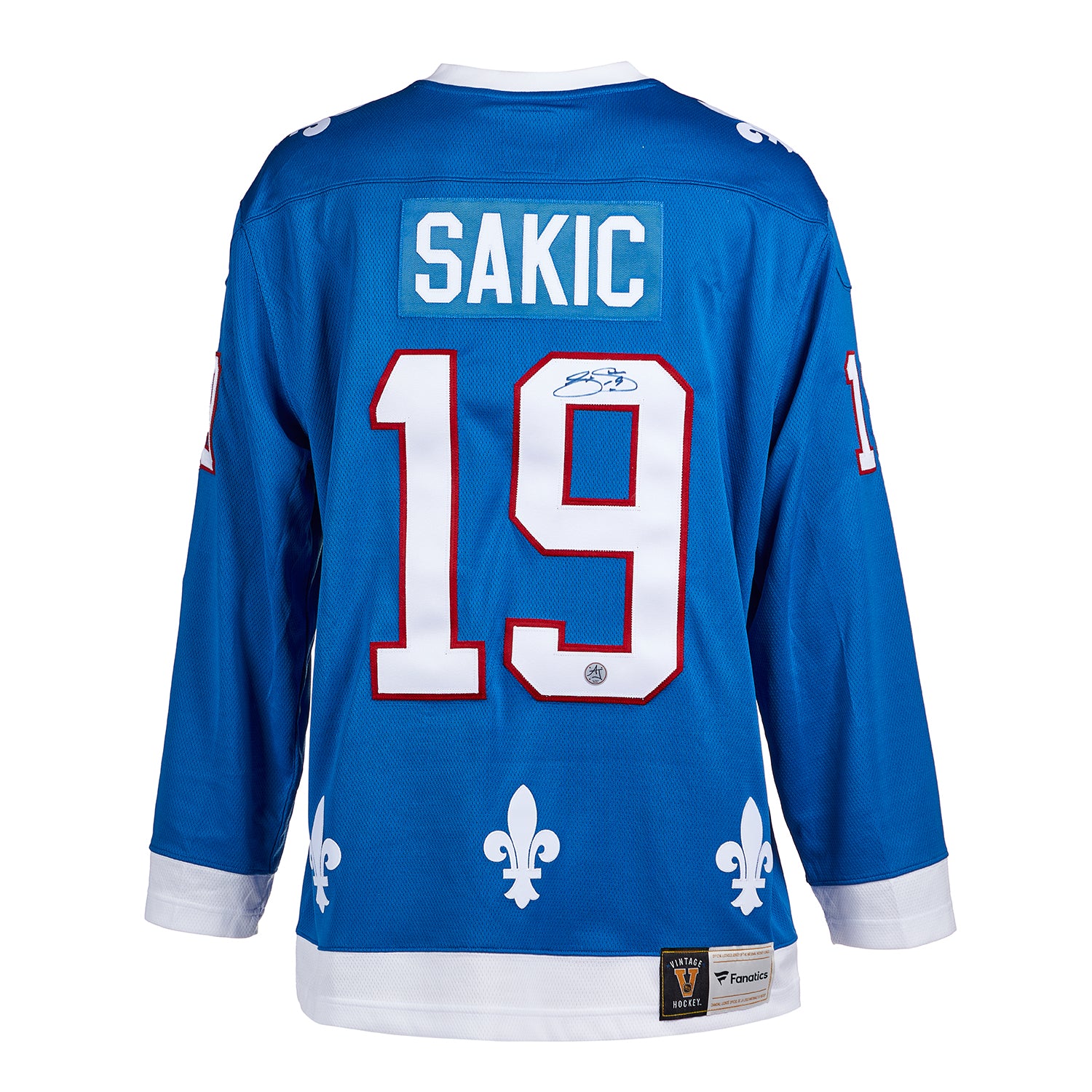 Joe Sakic Autographed Quebec Nordiques Fanatics Throwback Jersey