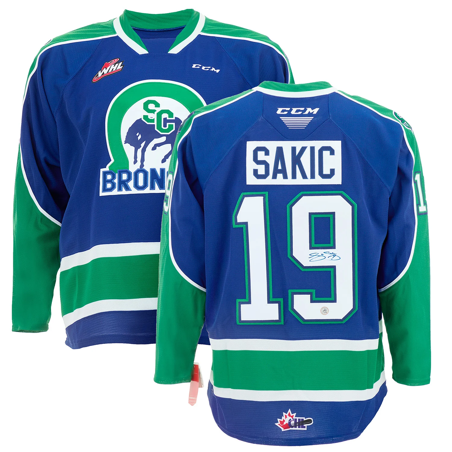 Joe Sakic Autographed Swift Current Broncos CCM CHL Hockey Jersey - Image 3