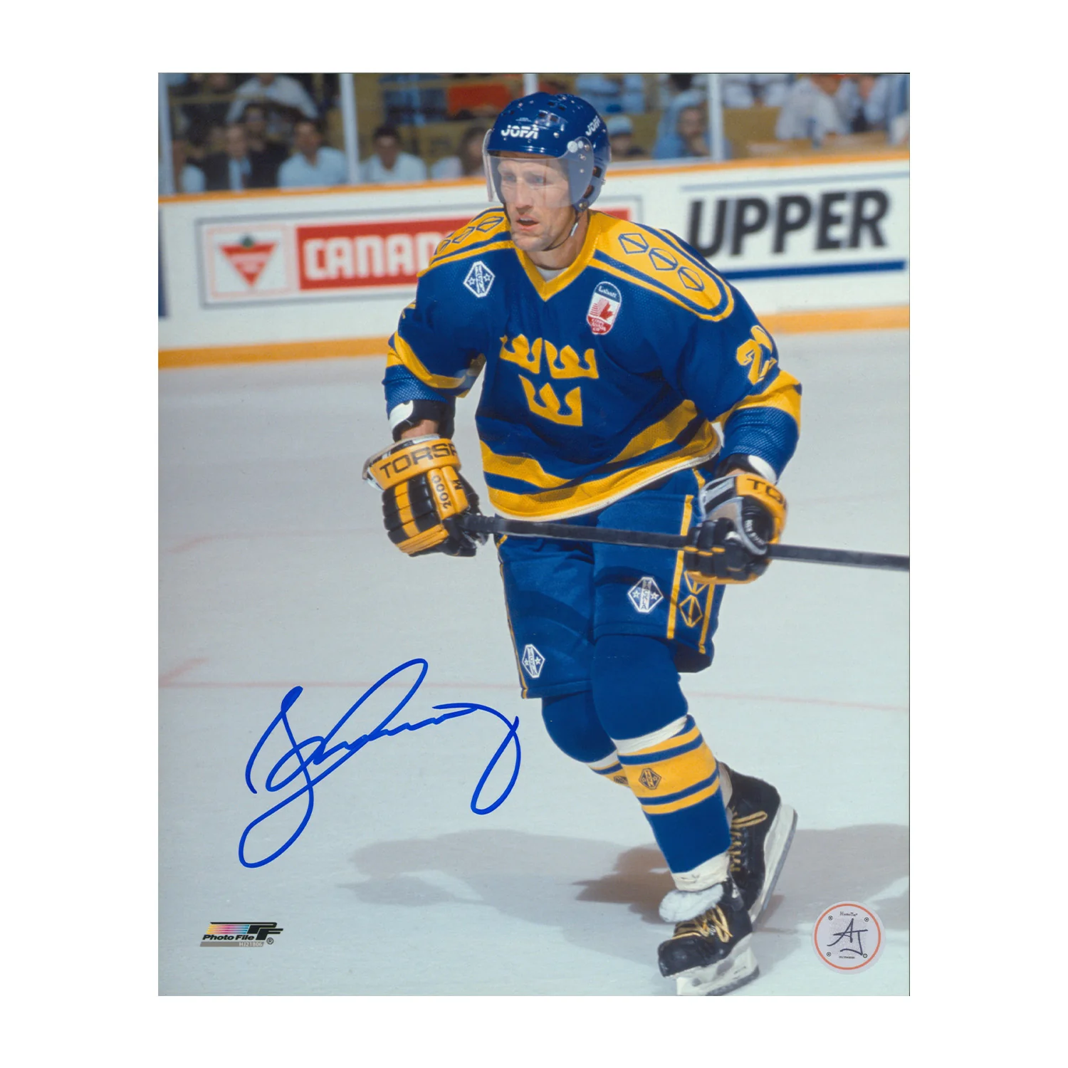 Borje Salming Autographed Team Sweden Canada Cup 8x10 Photo