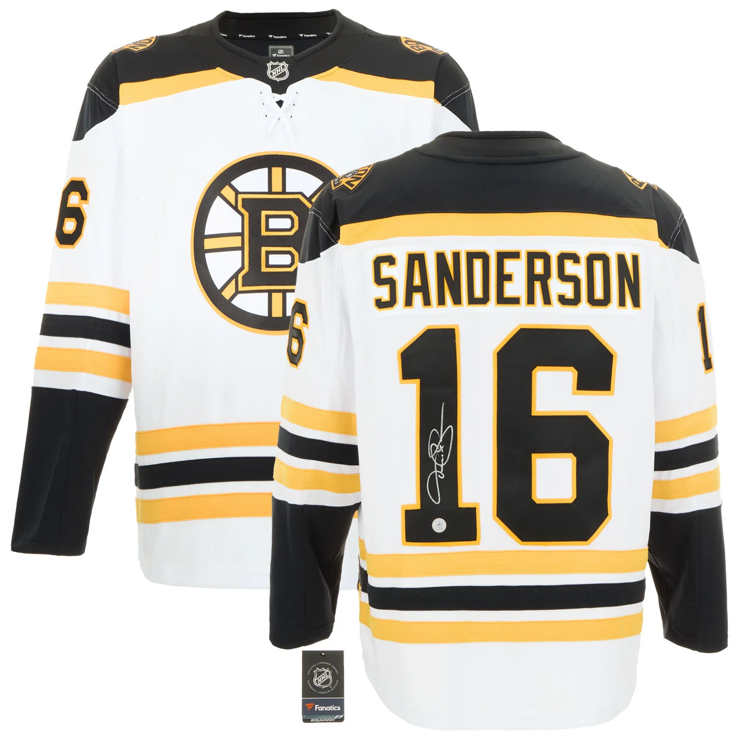 Derek Sanderson Signed Boston Bruins White Fanatics Breakaway Jersey - Image 3