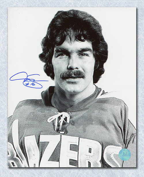 Derek Sanderson Autographed Philadelphia Blazers Portrait 8x10 Photo
