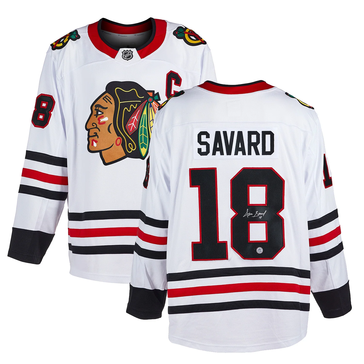 Denis Savard Signed Chicago Blackhawks White Fanatics Breakaway Jersey - Image 3