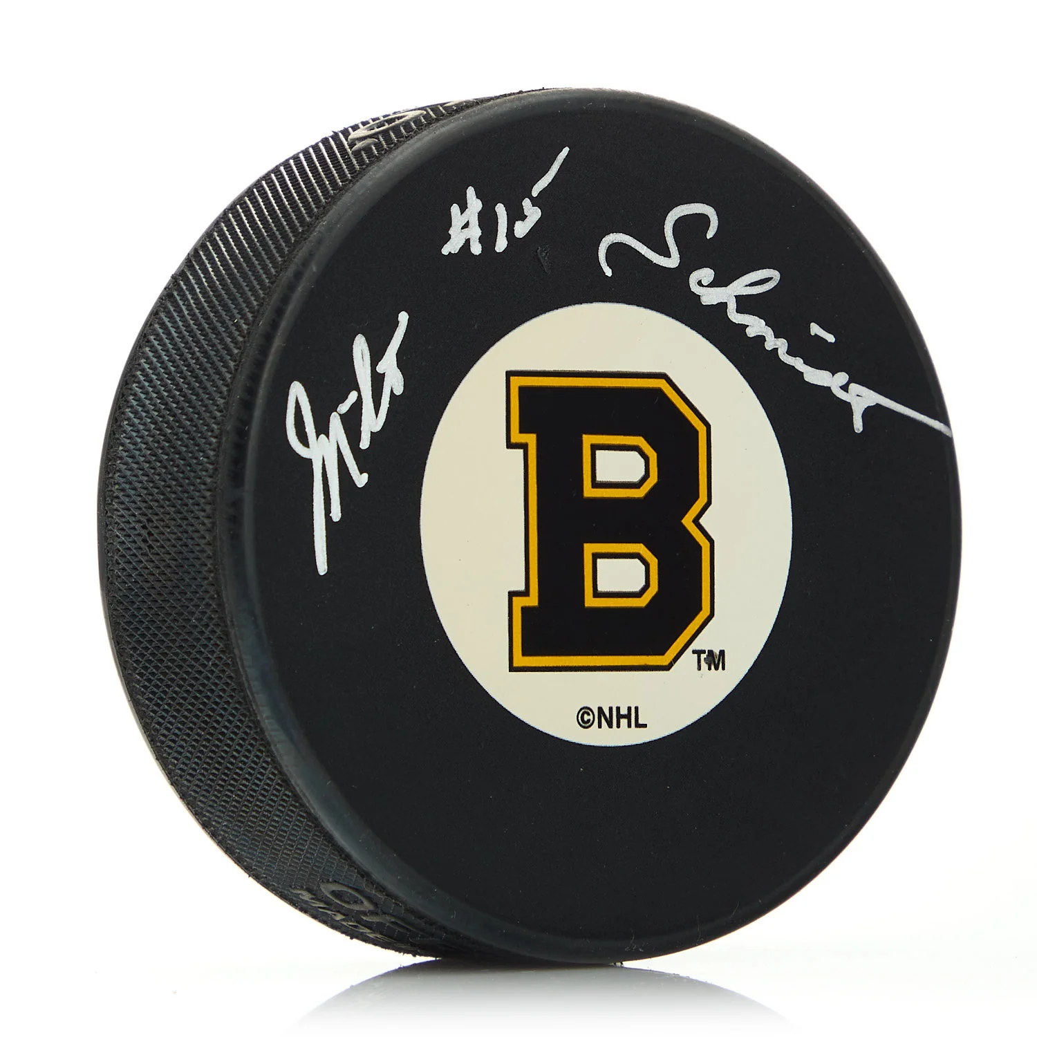 Milt Schmidt Boston Bruins Autographed Original Six Logo Hockey Puck