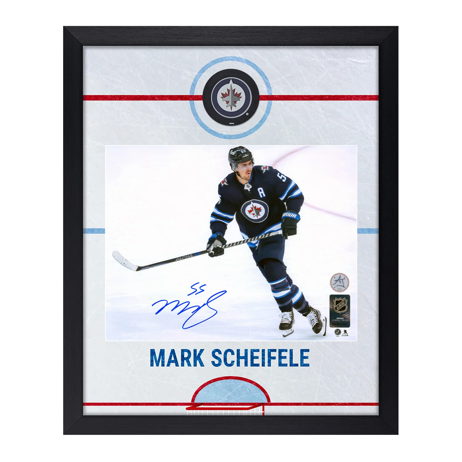 Mark Scheifele Autographed Winnipeg Jets Graphic Rink 19x23 Frame