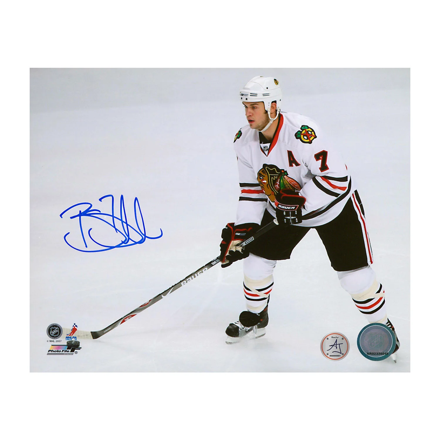 Brent Seabrook Autographed Chicago Blackhawks Aerial View 8x10 Photo
