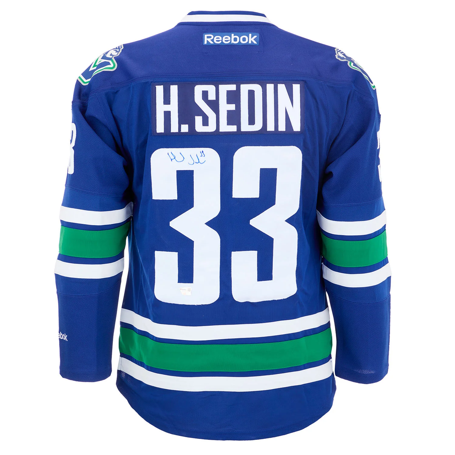 Henrik Sedin Signed Vancouver Canucks Alternate Rink Logo Vintage Reebok Jersey