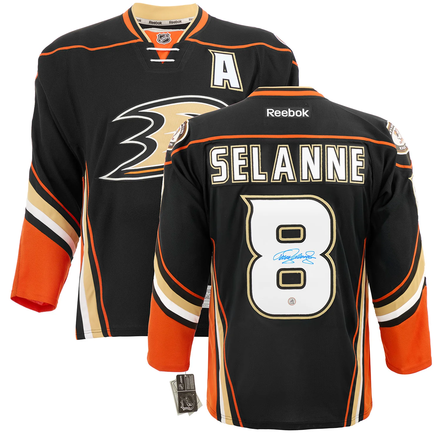 Teemu Selanne Signed Anaheim Ducks Final Season Vintage Reebok Jersey - Image 3