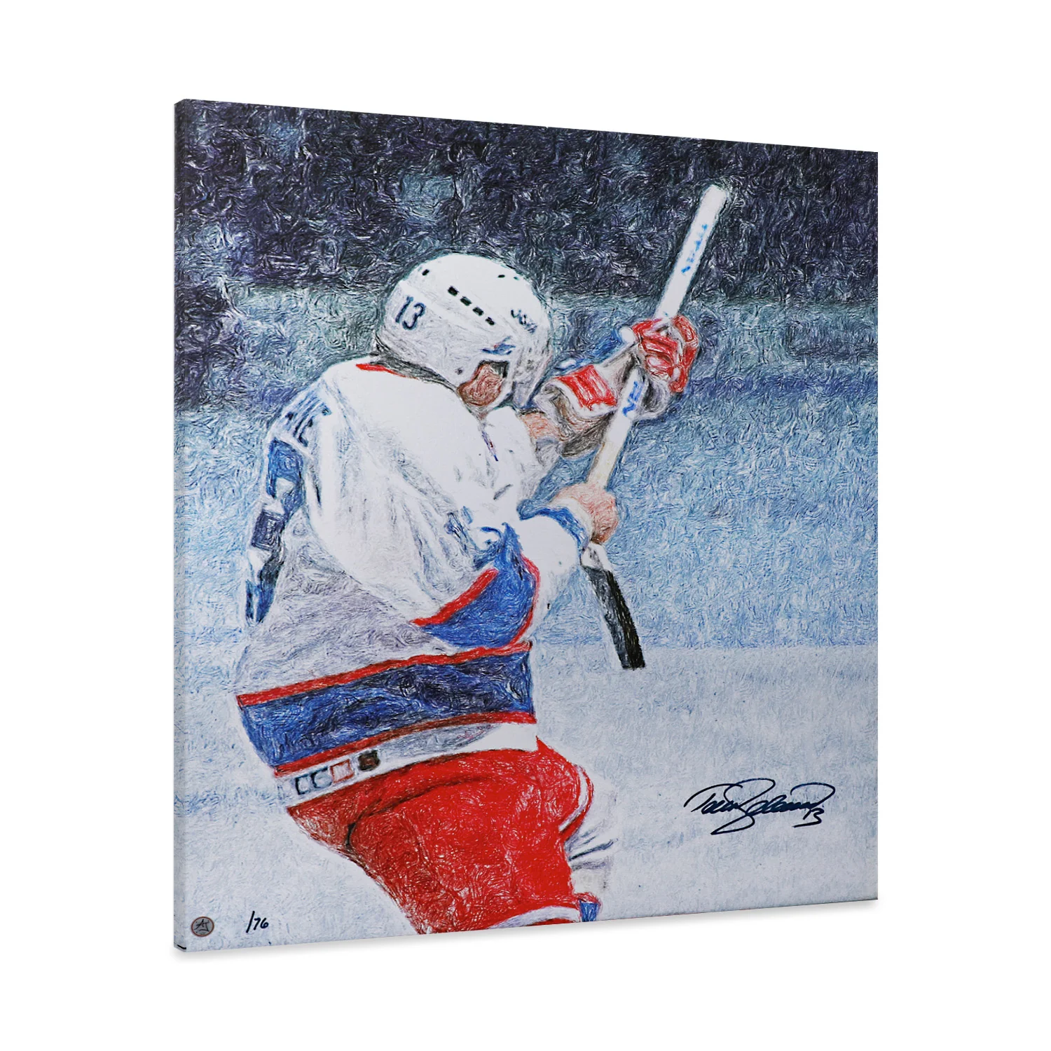 Teemu Selanne Autographed Winnipeg Hockey Snapshot 26x32 Art Canvas /76