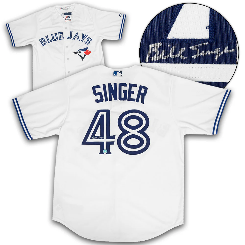 Bill Singer Signed Toronto Blue Jays White Majestic Jersey