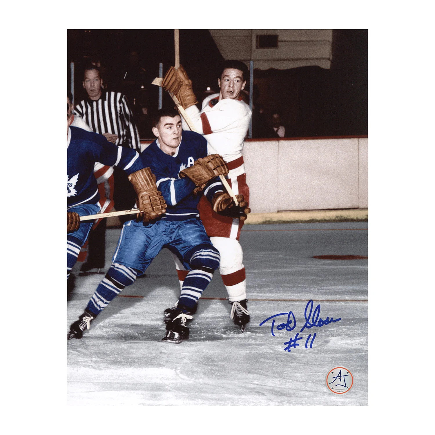 Tod Sloan Autographed Toronto Maple Leafs Game Action 8x10 Photo