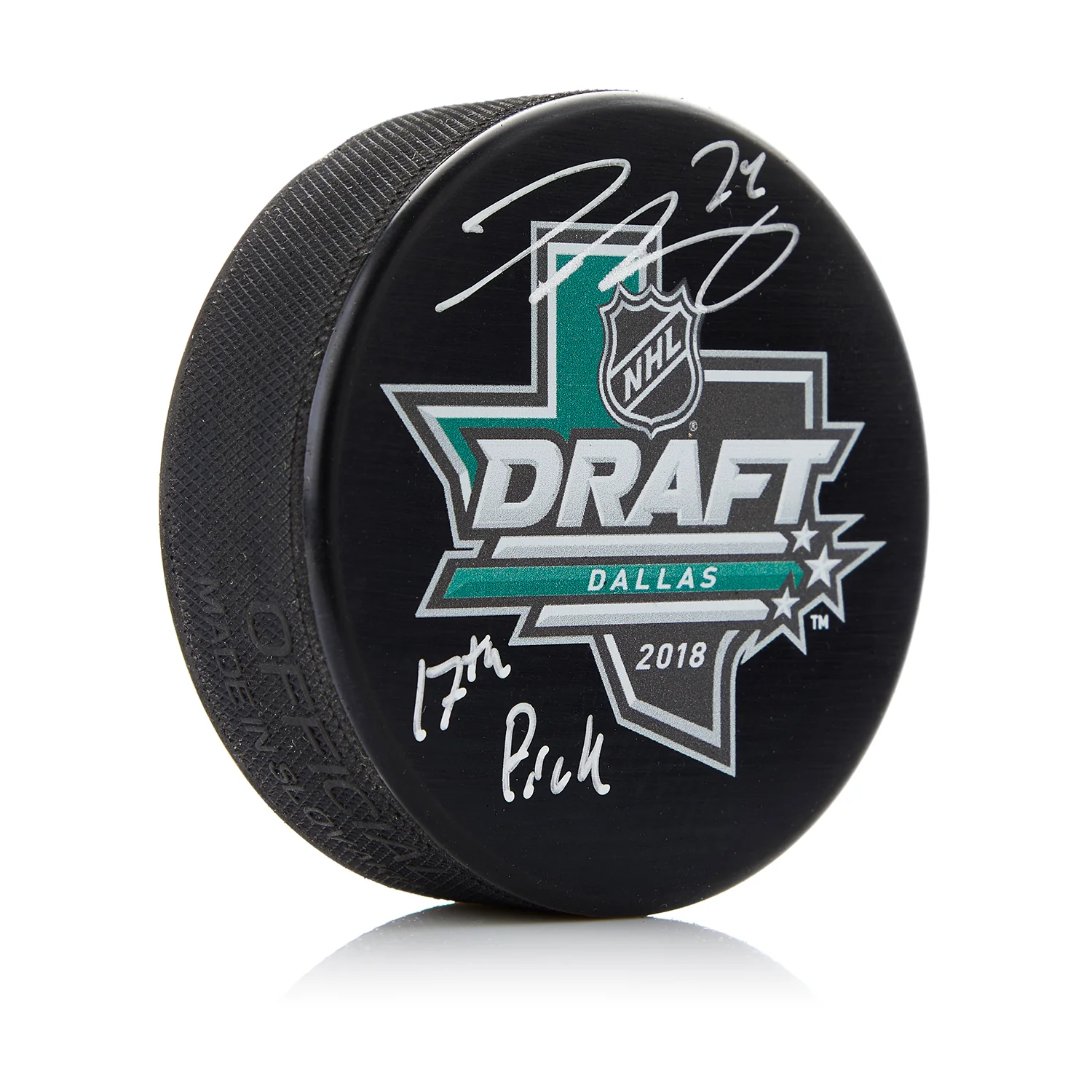Ty Smith Signed 2018 NHL Entry Draft Puck with 17th Pick Note
