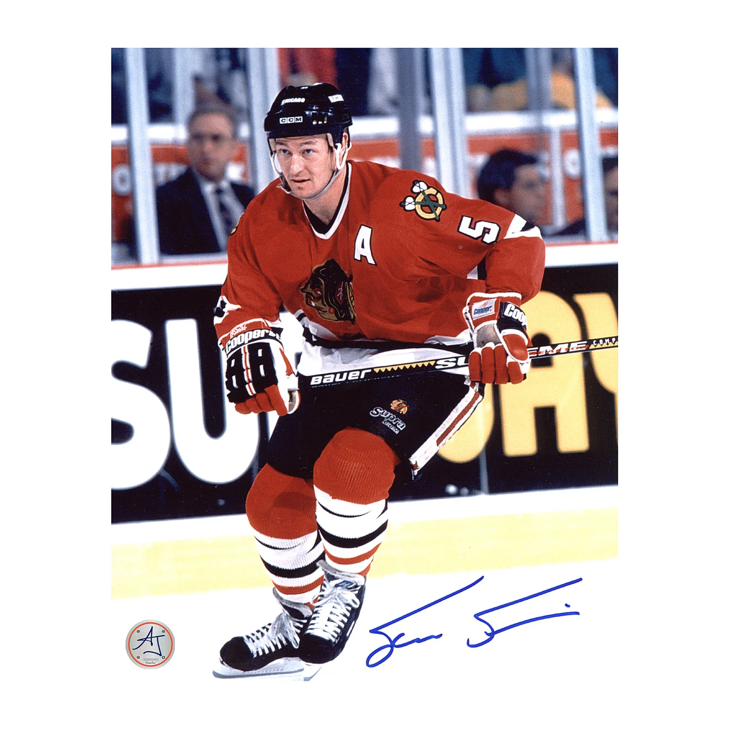 Steve Smith Autographed Chicago Blackhawks Hockey 8x10 Photo