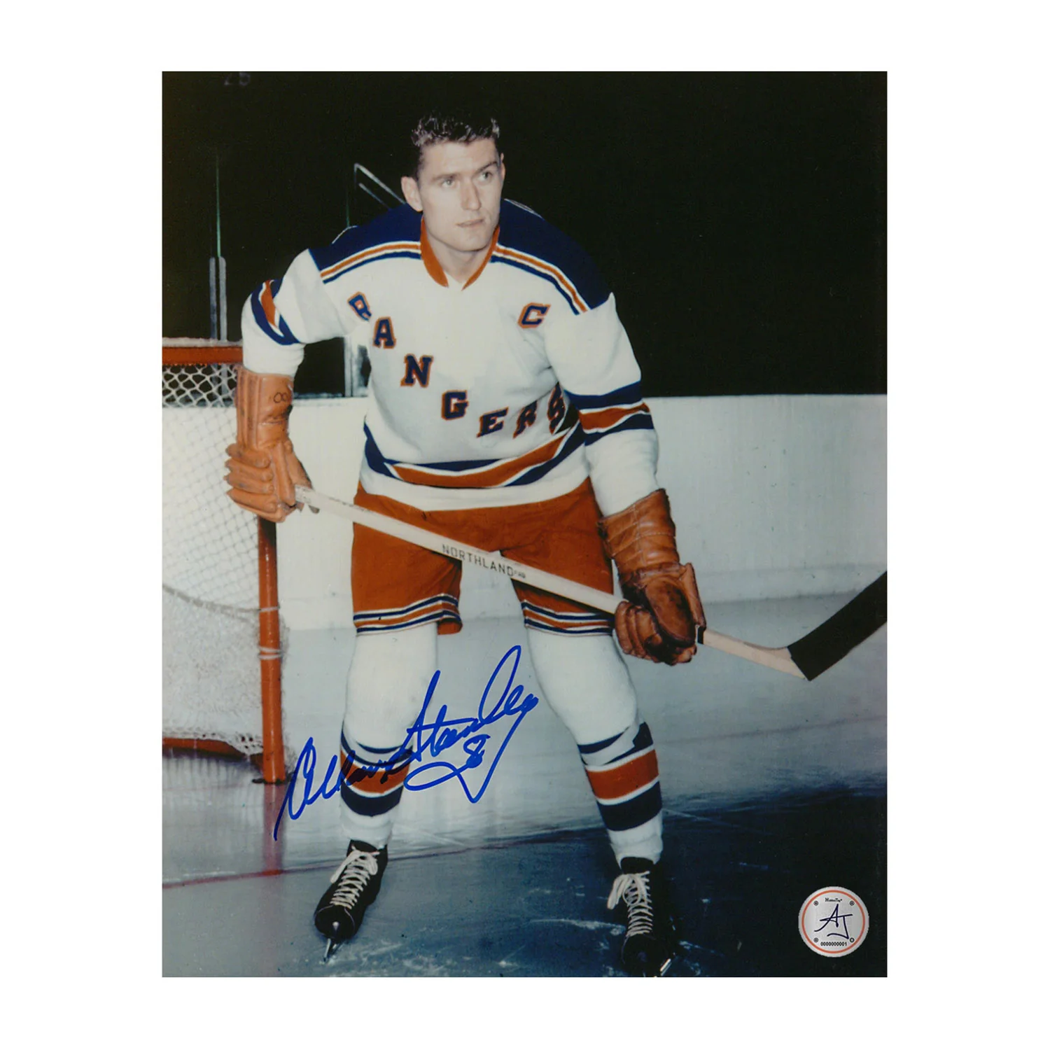 Allan Stanley Autographed New York Rangers Hockey 8x10 Photo