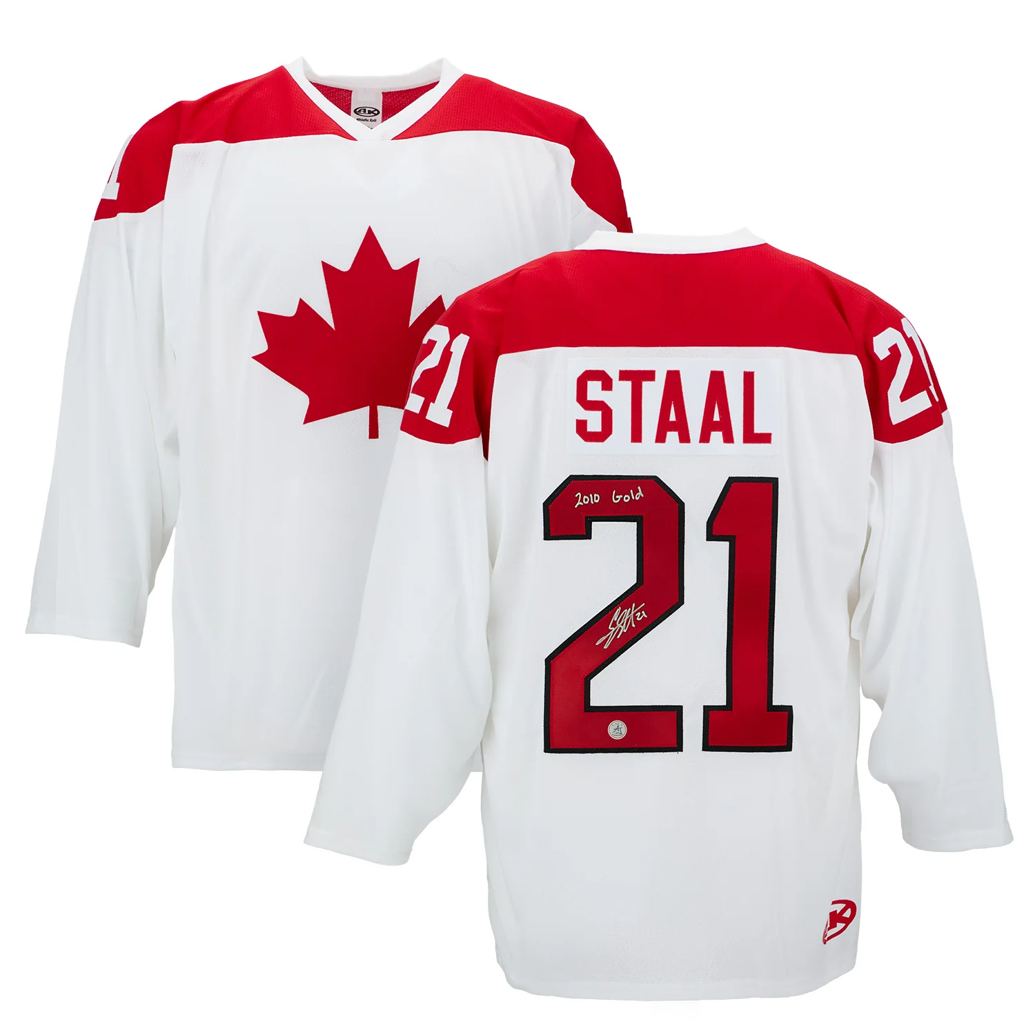 Eric Staal Signed Team Canada Custom Hockey Nation Jersey with 2010 Gold Note - Image 3