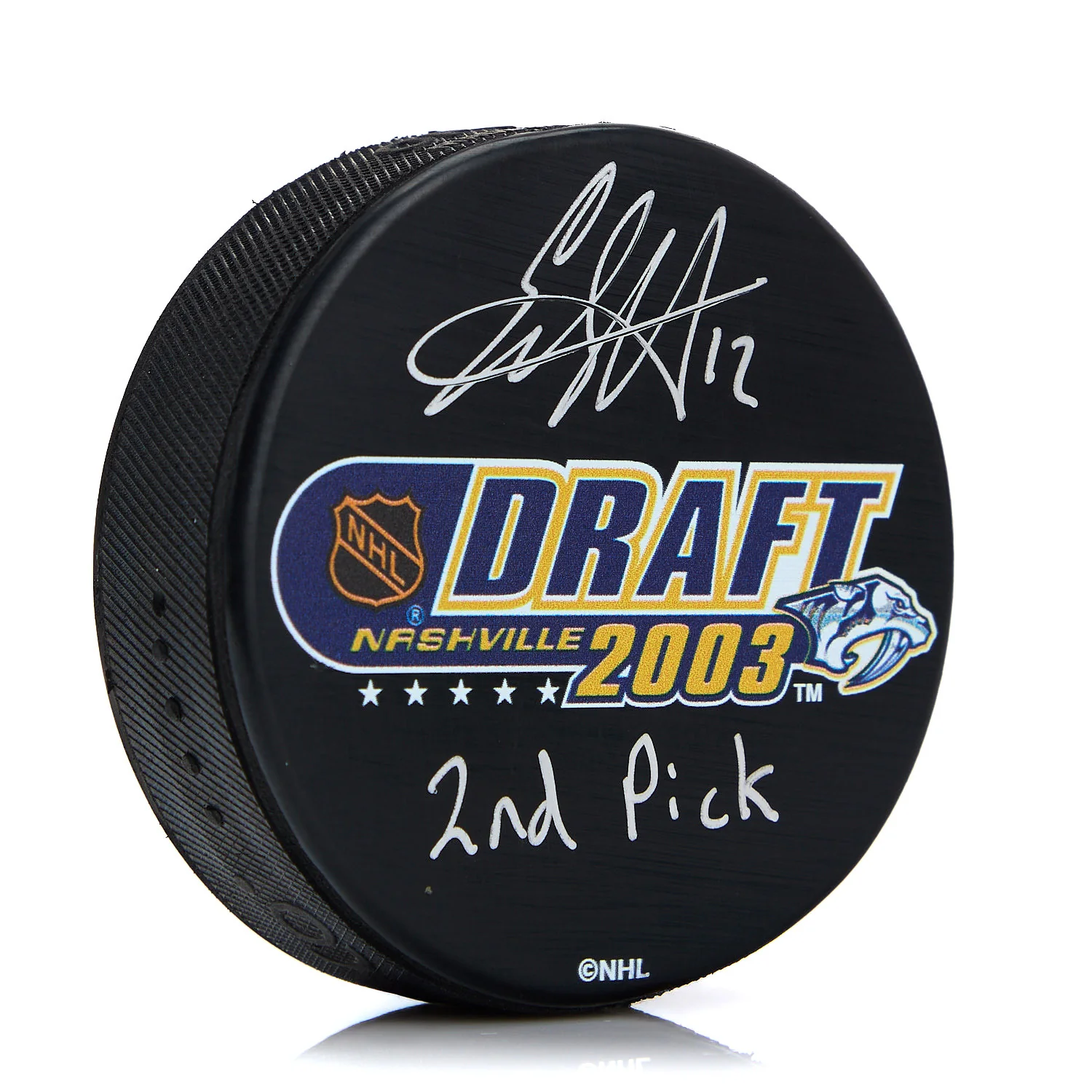Eric Staal Signed 2003 NHL Entry Draft Puck with 2nd Pick Note