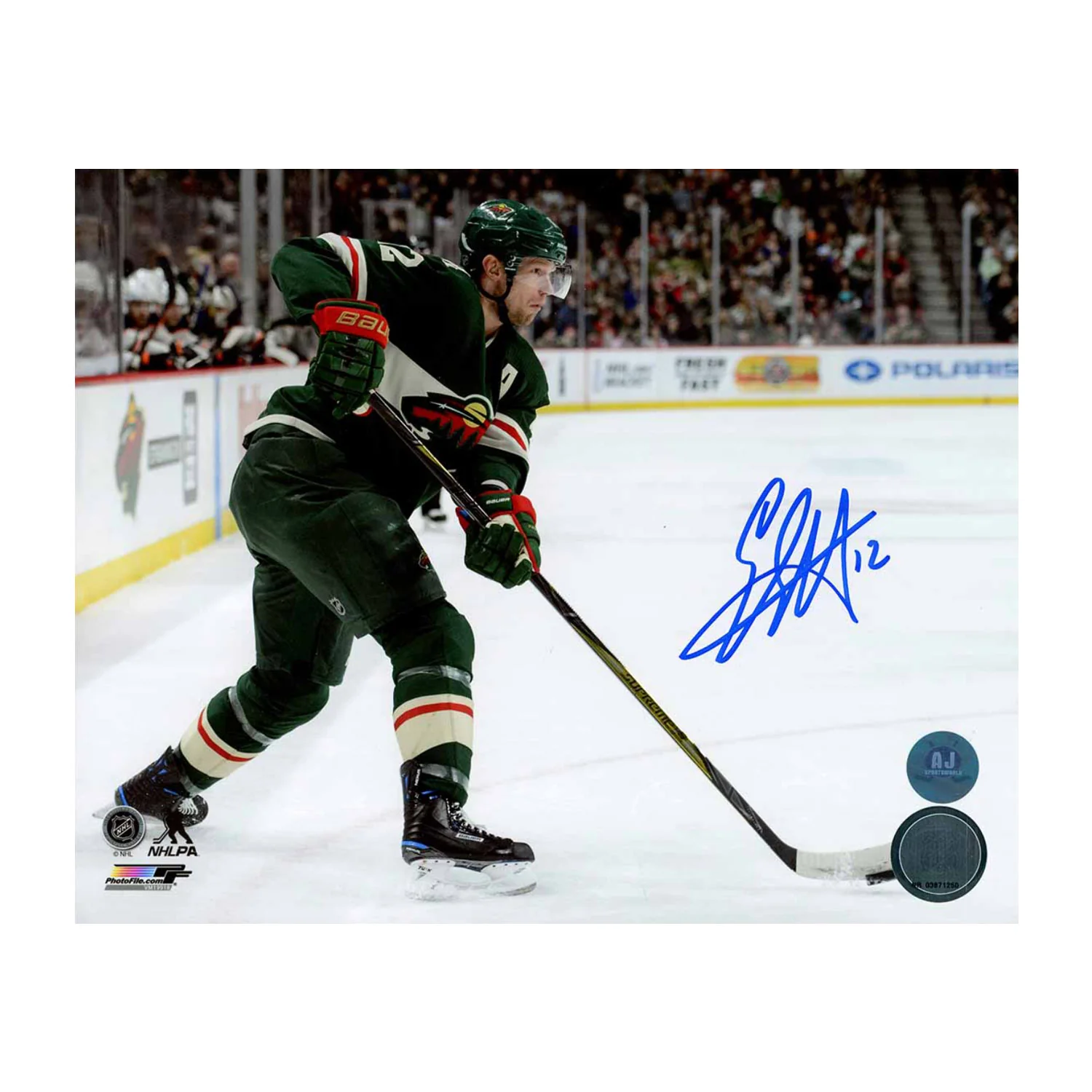 Eric Staal Autographed Minnesota Wild Goal Sniper 8x10 Photo