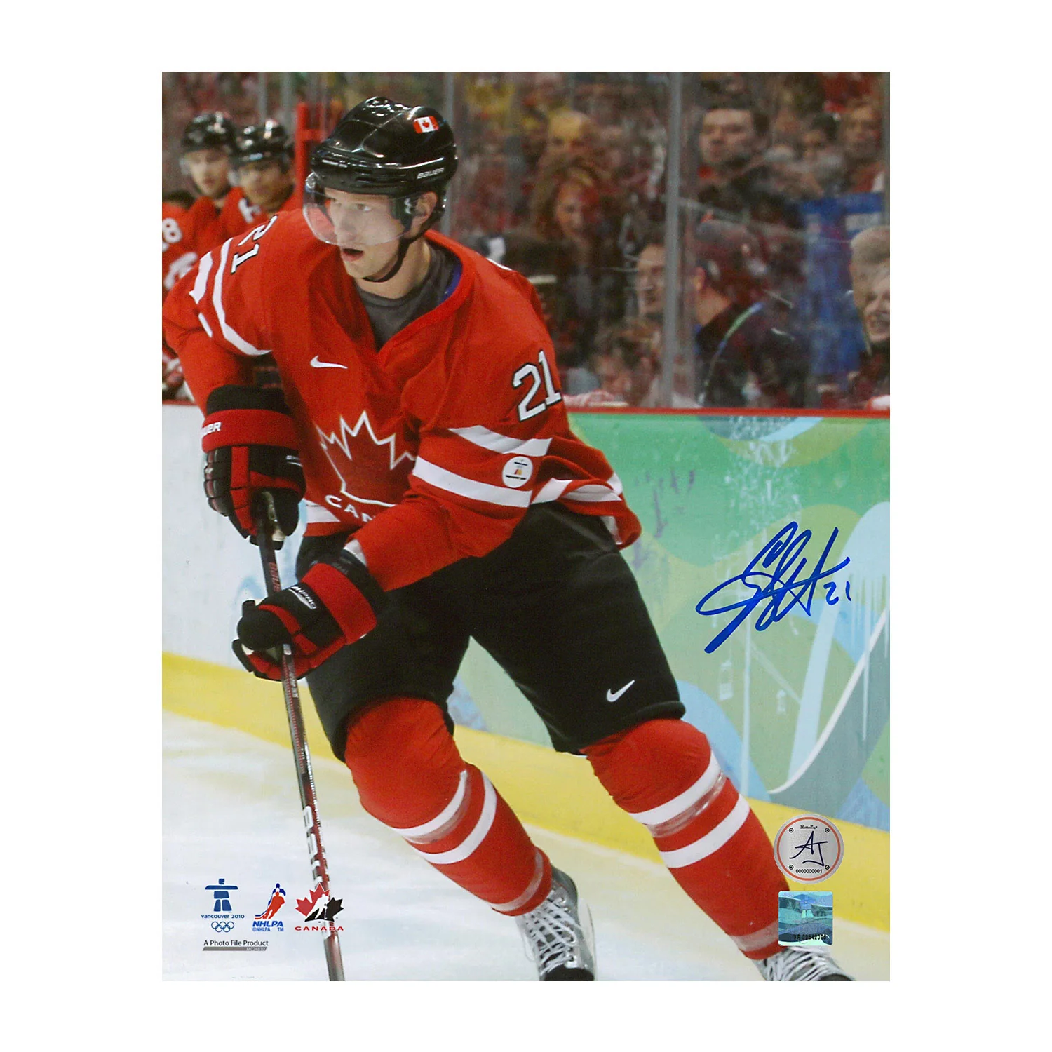 Eric Staal Autographed Team Canada Olympic Hockey 8x10 Photo