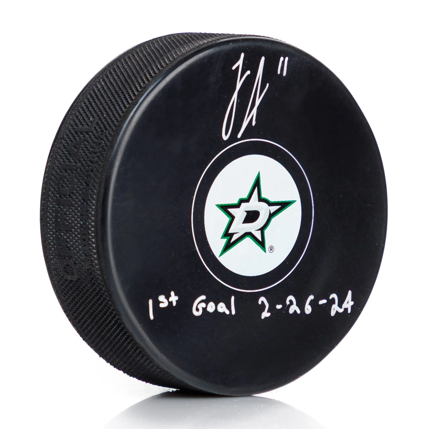 Logan Stankoven Dallas Stars Signed & Dated 1st NHL Goal Puck