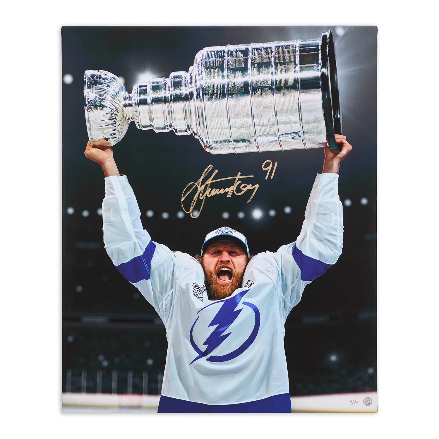 Steven Stamkos Signed Tampa Bay Hockey Champion Portrait 26x32 Art Canvas #/20