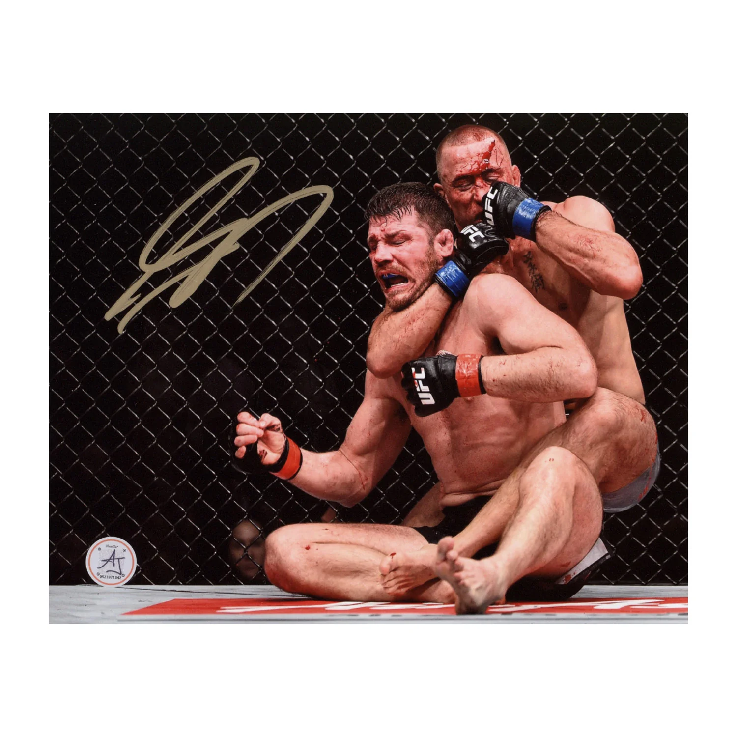 Georges St-Pierre Signed UFC Last Fight Chokeout 8x10 Photo
