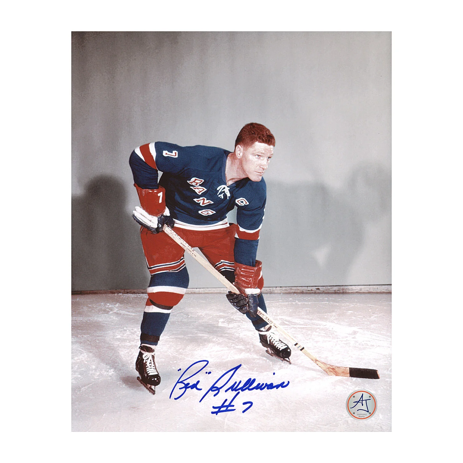 Red Sullivan Autographed New York Rangers Hockey 8x10 Photo