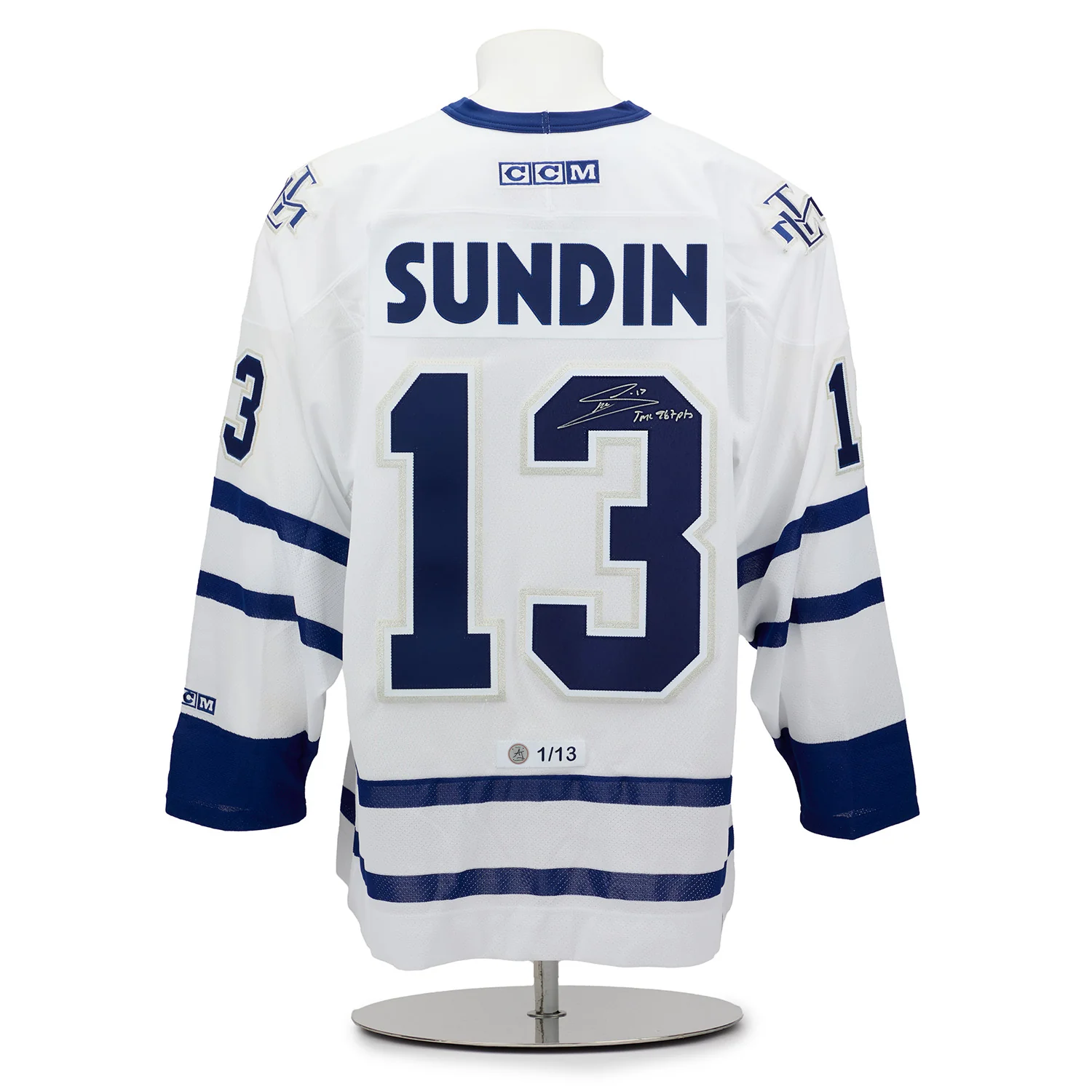 Mats Sundin Toronto Maple Leafs Signed & Inscribed Vintage CCM Jersey 1/13